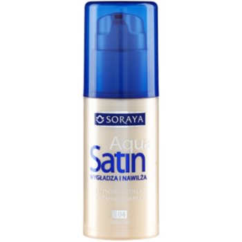 

Soraya Aqua Satin зволожуючий тональний крем з розгладжуючим ефектом відтінок 104 Tanned 30 мл