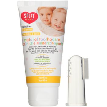 Splat Baby Pastă de dinți naturală pentru copii cu perie de masaj aroma Vanilla 40 ml