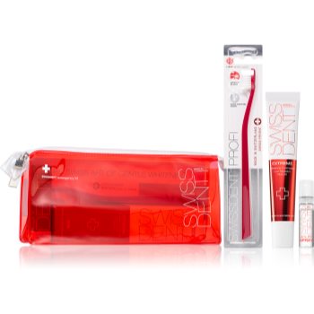 Swissdent Emergency Kit RED sada zubní péče (pro šetrné bělení a ochranu zubní skloviny)