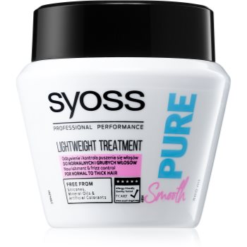Syoss pure smooth mască nutritivă pentru păr neted și lucios