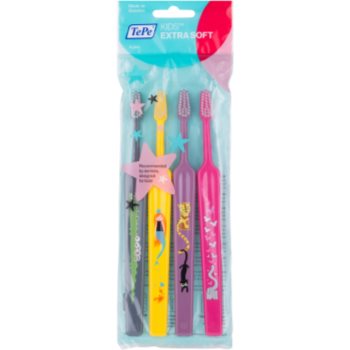 

TePe Kids дитячі зубні щітки extra soft 4шт кольорові варіації
