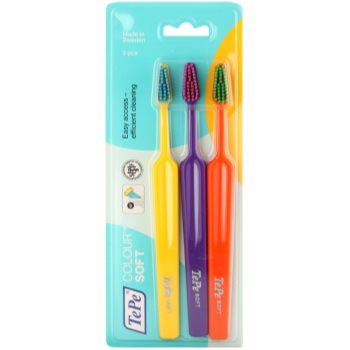 TePe Colour Soft periuta de dinti 3 piese