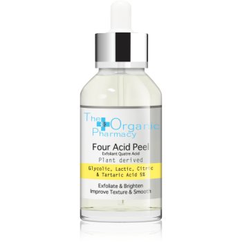 The organic pharmacy four acid peel serum cu efect exfoliant pentru o piele mai luminoasa