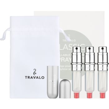 Travalo Classic HD dárková sada I. Silver plnitelný rozprašovač parfémů 3 x 5 ml