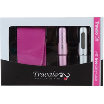 Travalo Excel dárková sada plnitelný rozprašovač parfémů 2 x 5 ml + pouzdro 6,5 x 8,5 cm