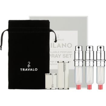 Travalo Milano dárková sada II. White plnitelný rozprašovač parfémů 3 x 5 ml