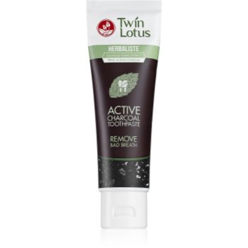 Twin lotus herbaliste active charcoal pasta de dinti cu extract din plante fara flor