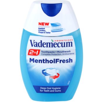 

Vademecum 2 in1 Menthol Fresh зубна паста + рідина для полоскання порожнини рота в одному 75 мл