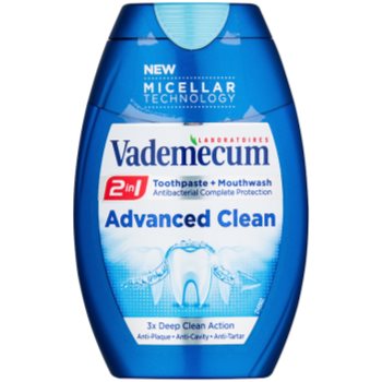 

Vademecum Advanced Clean Pro Micellar Technology зубна паста та рідина для полоскання ротової порожнини для повноцінного захисту зубів 75 мл