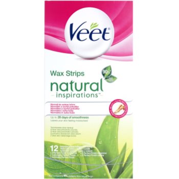 Veet natural inspirations benzi depilatoare cu ceara rece pentru piele normala si uscata