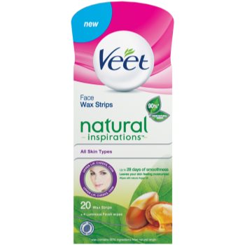Veet wax strips natural inspirations™ benzi de ceara depilatoare pentru fata cu ulei de argan