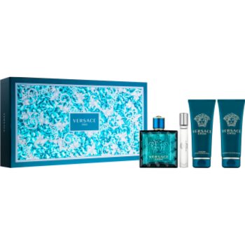 

Versace Eros подарунковий набір VІІІ Туалетна вода 100 ml + Туалетна вода 10 ml + Гель для душу 100 ml + Бальзам після гоління 100 ml