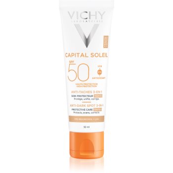Vichy capital soleil cremă colorantă împotriva petelor pigmentare 3 în 1 spf 50+