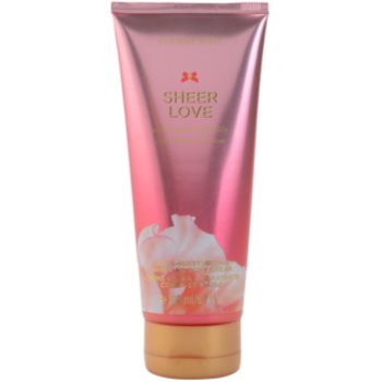 Victoria's Secret Sheer Love White Cotton & Pink Lily tělový krém pro ženy 200 ml