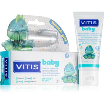Vitis Baby Gel dentar pentru copii + periuta de dinti pentru deget pentru copii poza