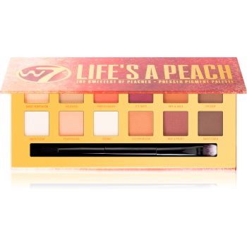 W7 cosmetics life's a peach paletă cu farduri de ochi cu efect matifiant