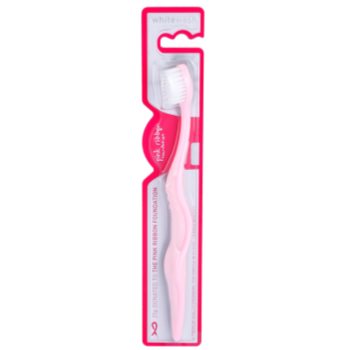 Whitewash pink ribbon foundation perie de dinti mediu