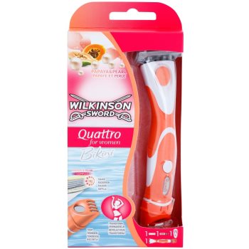 Wilkinson Sword Quattro for Women Bikini zastřihovač a holicí strojek pro mokré holení