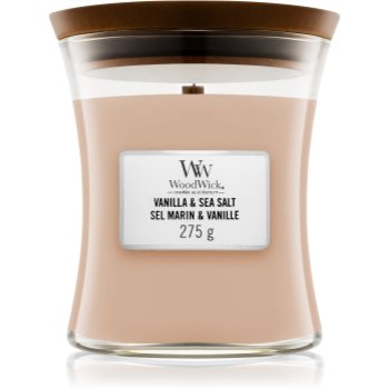 Woodwick Vanilla & Sea Salt lumânare parfumatã cu fitil din lemn poza