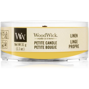 Woodwick linen lumânare votiv cu fitil din lemn