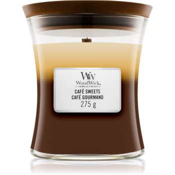 Woodwick trilogy café sweets lumânare parfumată cu fitil din lemn