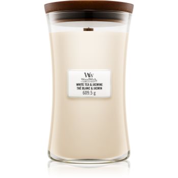 

Woodwick White Tea & Jasmin ароматизована свічка 609,5 гр з дерев'яним гнітом