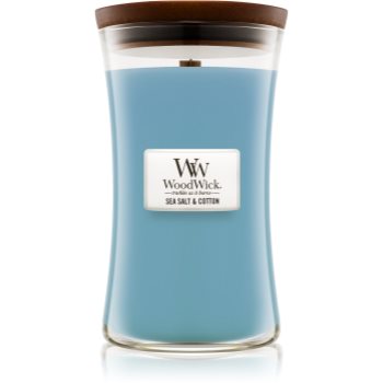 Woodwick sea salt & cotton lumânare parfumată cu fitil din lemn