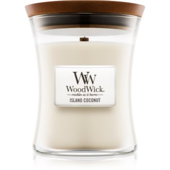 Woodwick island coconut lumânare parfumată cu fitil din lemn