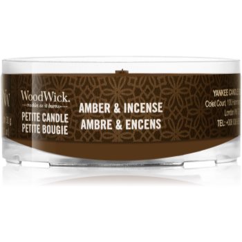 Woodwick amber & incense lumânare votiv cu fitil din lemn