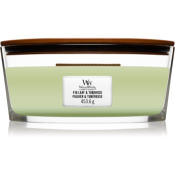 Woodwick Fig Leaf & Tuberose lumânare parfumată cu fitil din lemn (hearthwick)