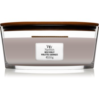 Woodwick wild violet lumânare parfumată cu fitil din lemn (hearthwick)