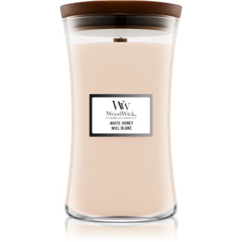Woodwick white honey lumânare parfumată cu fitil din lemn