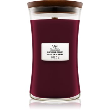Woodwick black plum lumânare parfumată cu fitil din lemn
