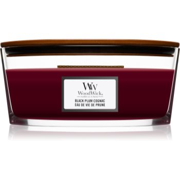 Woodwick black plum lumânare parfumată cu fitil din lemn (hearthwick)