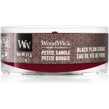 Woodwick black plum lumânare votiv cu fitil din lemn