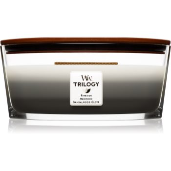 Woodwick trilogy warm woods lumânare parfumată cu fitil din lemn (hearthwick)