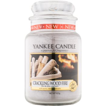 Yankee Candle Crackling Wood Fire lumânare parfumată Clasic mare