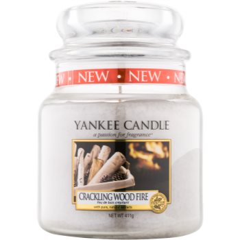 Yankee Candle Crackling Wood Fire lumânare parfumată Clasic mediu