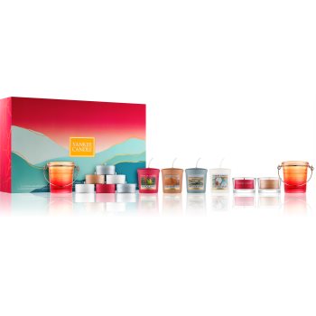 

Yankee Candle Gift Set подарунковий набір ІІ підсвічник для вотивної свічки 2x + вотивна свічка 4 ks