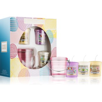 

Yankee Candle Easter Egg подарунковий набір (White Chocolate Bunnies + Sweet Candies + Vanilla Cupcake) вотивна свічка 3 x 49 g + підсвічник для вотивної свічки 1 ks