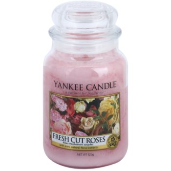 Yankee Candle Fresh Cut Roses lumânare parfumată Clasic mare