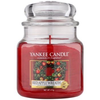Yankee candle red apple wreath lumânare parfumată clasic mediu