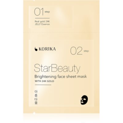 KORIKA StarBeauty Máscara em folha com efeito iluminador com ouro 24 de quilates