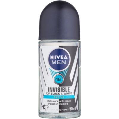 Nivea Men Invisible Black & White antitranspirante roll-on para homens Nivea Men Invisible Black & White antitranspirante roll-on para homens
