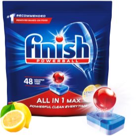 Obrázok FINISH All-in-1 Max Lemon 48 ks – tablety do umývačky riadu