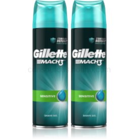 Gillette Mach3 Sensitive gél na holenie s upokojujúcim účinkom pre mužov 2 x 200 ml