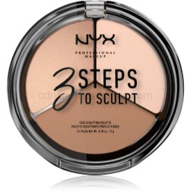 Obrázok NYX Professional Makeup 3 Steps To Sculpt Face Sculpting Palette kontúrovacia paletka na tvár odtieň 01 Fair 15 g