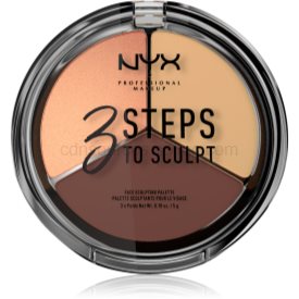 Obrázok NYX Professional Makeup 3 Steps To Sculpt Face Sculpting Palette kontúrovacia paletka na tvár odtieň 02 Light 15 g