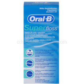 Obrázok Oral-B Superfloss, spevnený koniec k zavádzaniu, 50 ks nastrihaných vlákien.