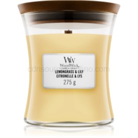 Obrázok Woodwick Lemongrass & Lily vonná sviečka 275 g s dreveným knotom 